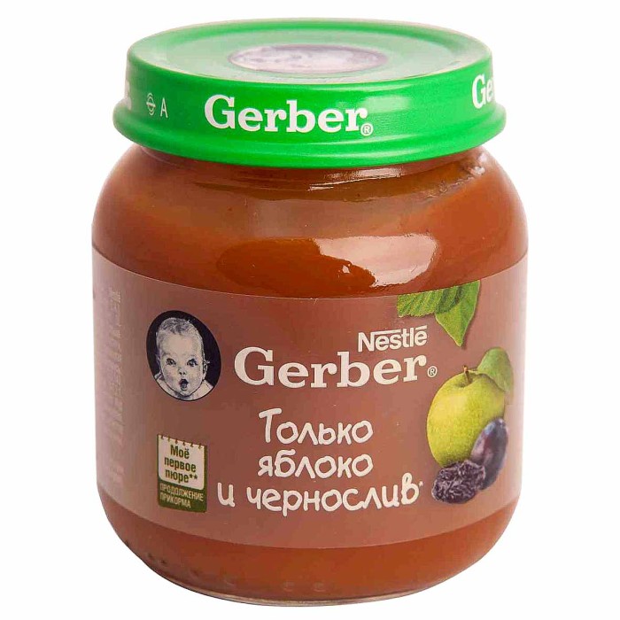 Пюре Gerber яблоко-чернослив с 5мес 130гр ст/б