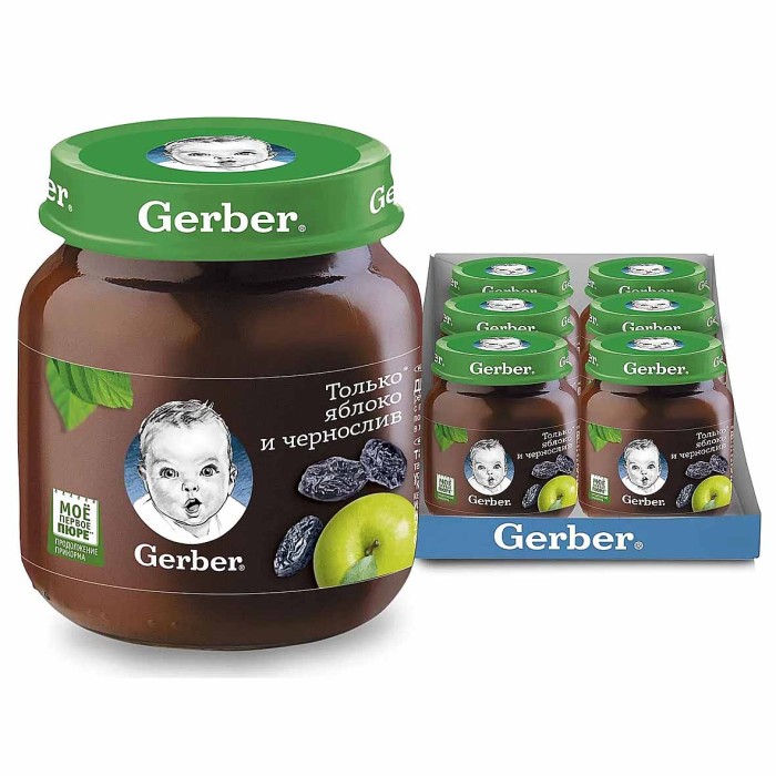 Пюре Gerber яблоко-чернослив с 5мес 130гр ст/б