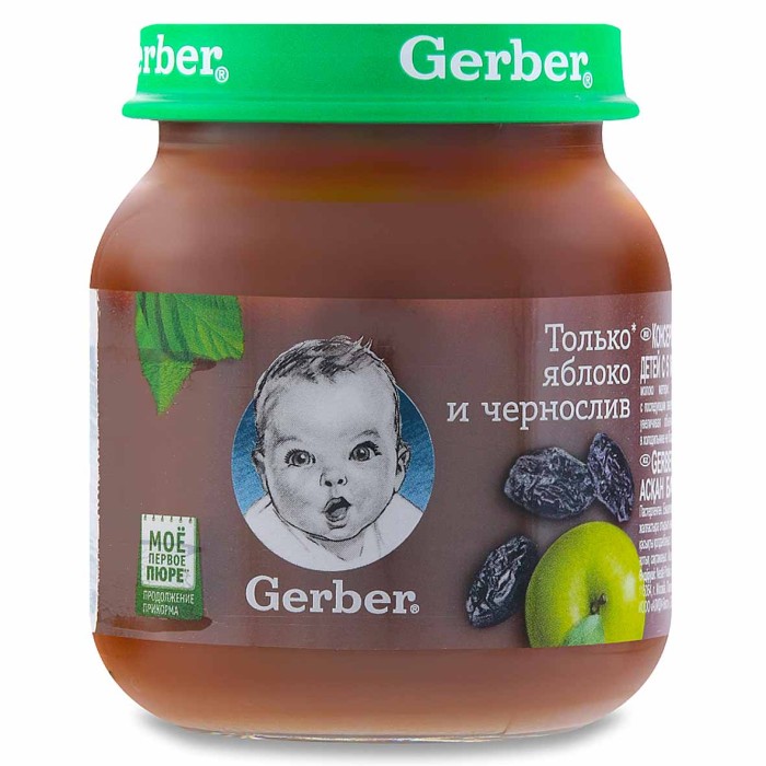 Пюре Gerber яблоко-чернослив с 5мес 130гр ст/б