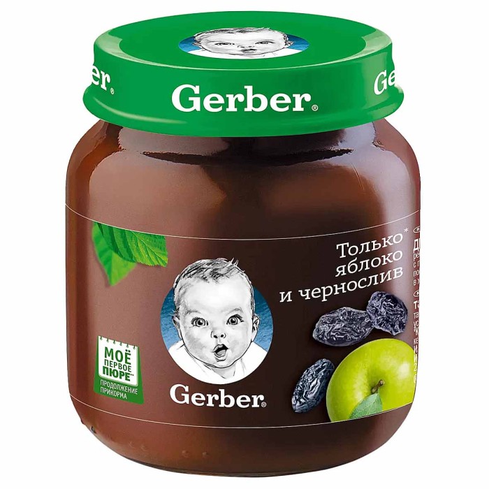 Пюре Gerber яблоко-чернослив с 5мес 130гр ст/б