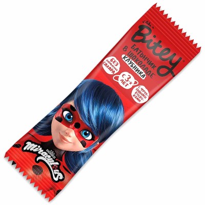 Батончик Bitey Lady Bug клубника в шоколаде 35гр м/у