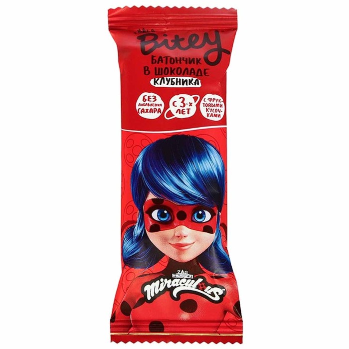 Батончик Bitey Lady Bug клубника в шоколаде 35гр м/у