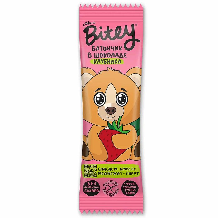 Батончик Bitey Lady Bug клубника в шоколаде 35гр м/у