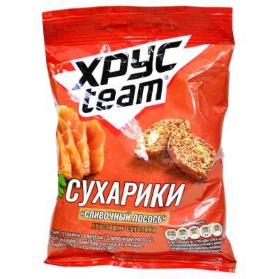 Сухарики Хрусteam со вкусом сливочный лосось 40гр м/у