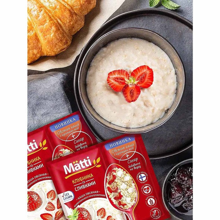 Каша овсяная Matti Клубника-сливки 40гр м/у