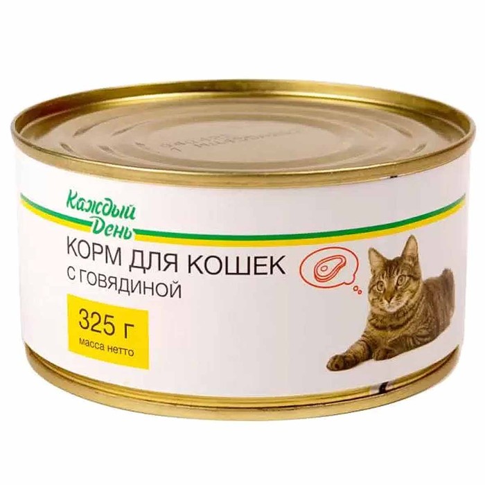 Корм для кошек Каждый день с говядиной 325гр ж/б