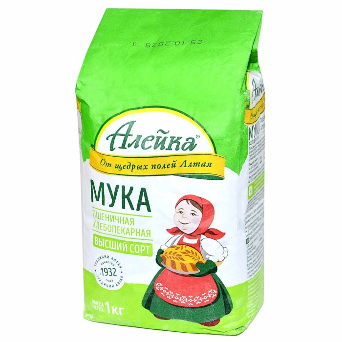 Мука Алейка пшеничная в/с 1кг м/у