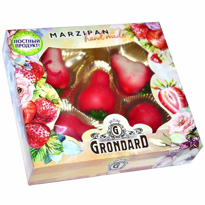 Конфеты Grondard марципан-клубника 100гр к/у