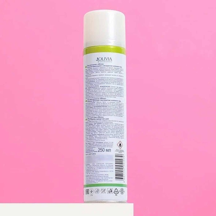Лак для волос Olivia сильной фиксации с экстрактом зеленого чая 250мл ж/б