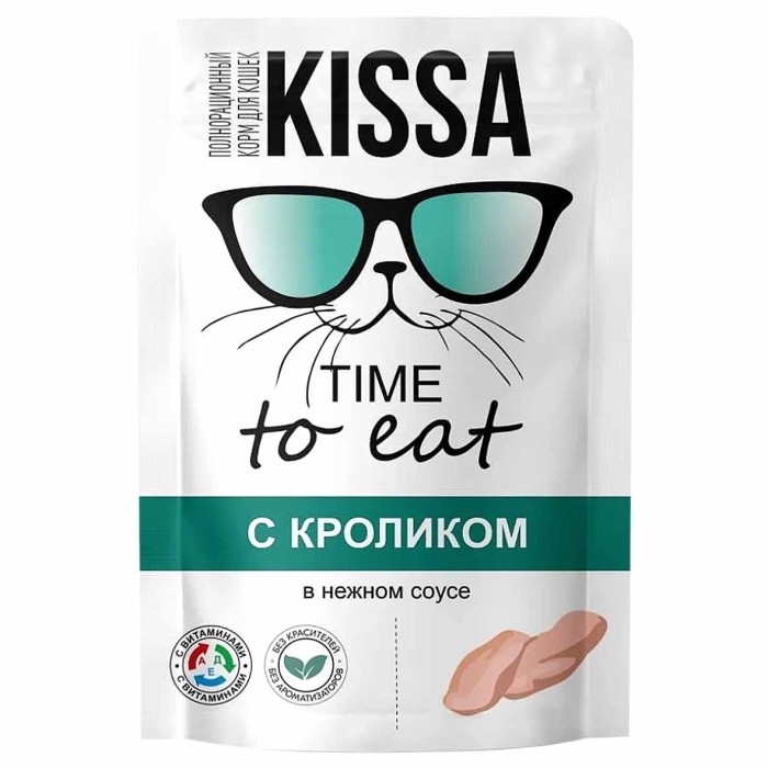 Корм для кошек Kissa с кроликом в соусе 75гр пауч