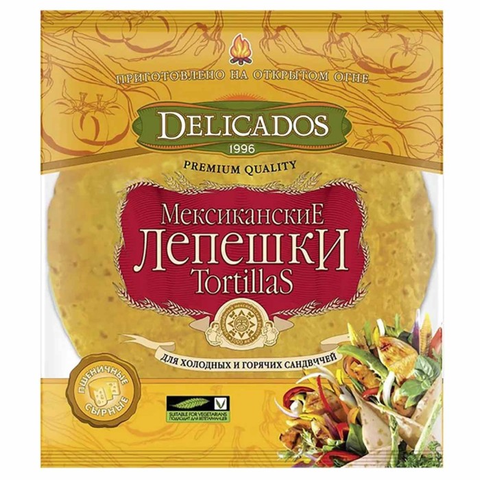 Лепешки Delicados Мексиканские с сыром 6шт м/у