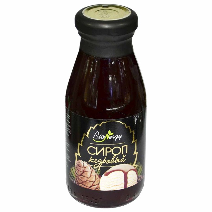 Сироп BioNergy кедровый 200мл ст/б