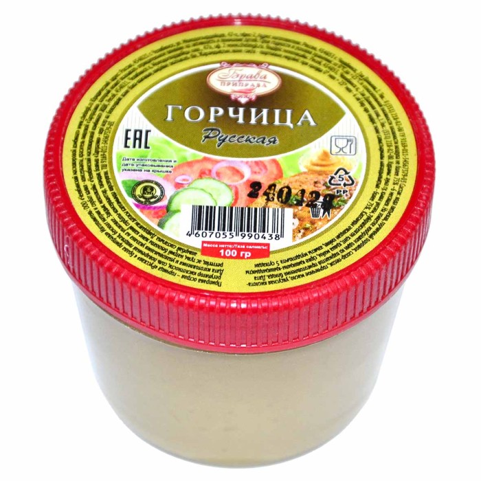Горчица Брава-приправа Русская 100гр пэт