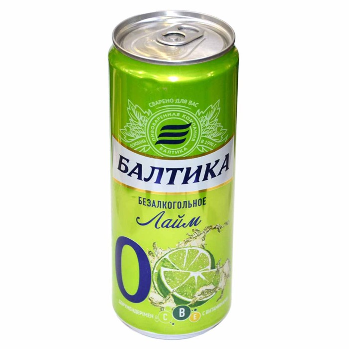 Напиток пивной Балтика 0 лайм 0,33л ж/б