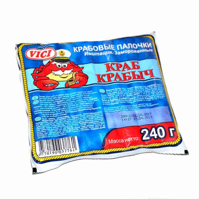 Палочки крабовые Краб Крабыч 240гр м/у
