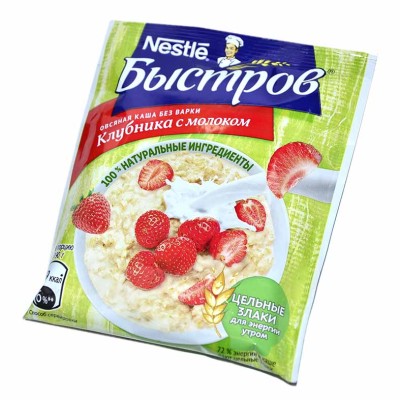 Каша овсяная Nestle Быстров Prebio с клубникой сливочный вкус 40гр м/у