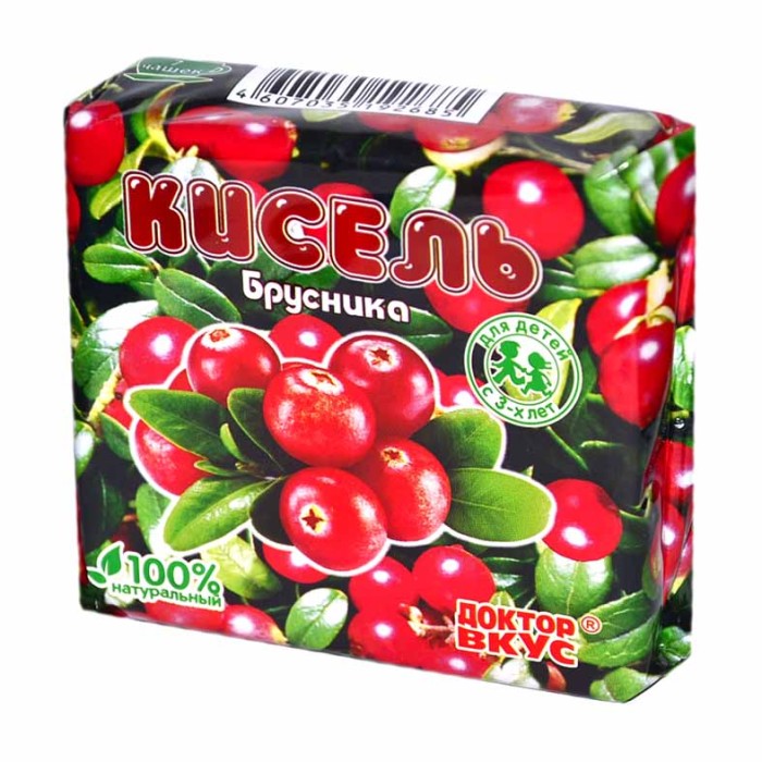 Кисель Доктор вкус брусника 200гр брикет