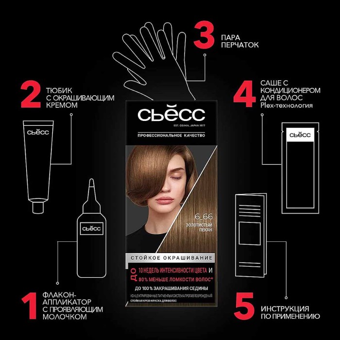 Краска для волос Syoss color 6-66 Золотистый пекан 110мл к/у