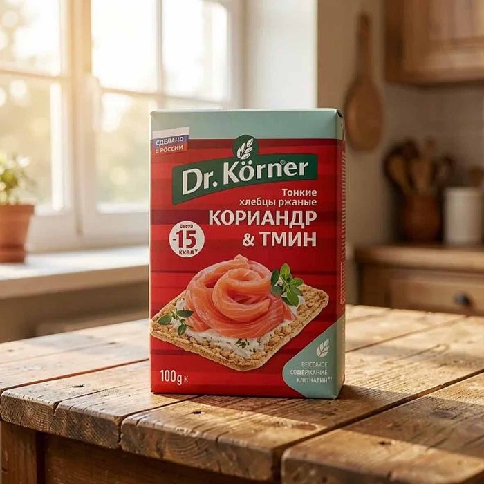 Хлебцы Dr.Korner ржаные с кориандром и тмином 100гр м/у