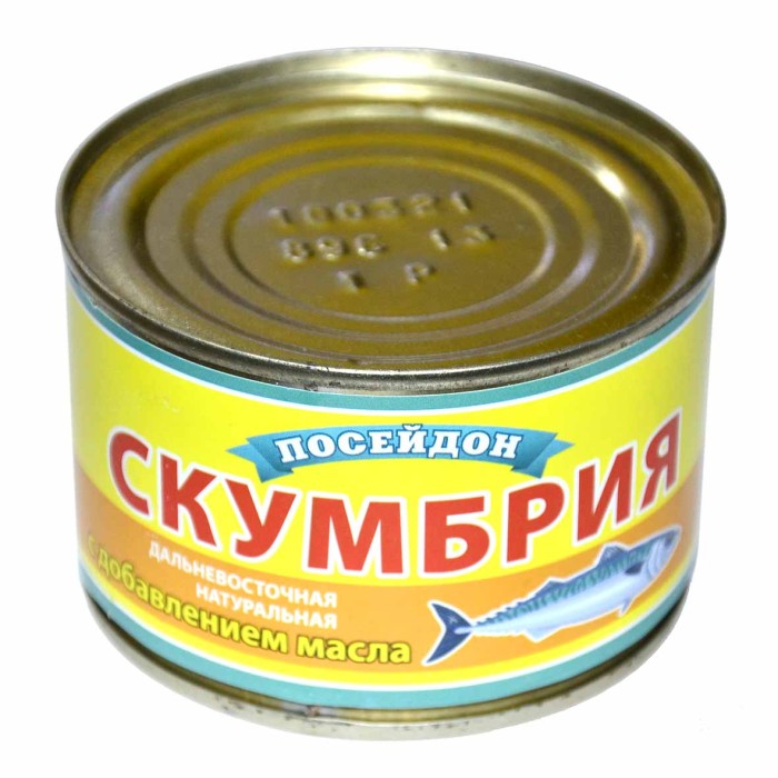 Скумбрия Посейдон дальневосточная НДМ 230гр ж/б