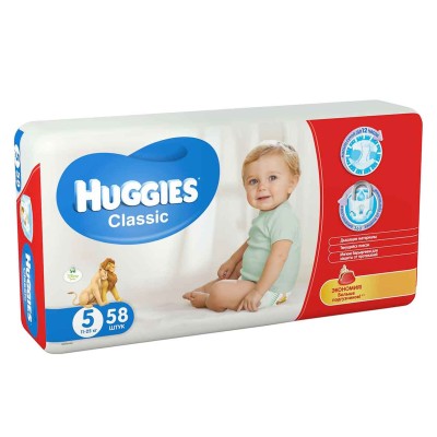 Подгузники Huggies Classic 5 Mega (11-25кг) 58шт м/у