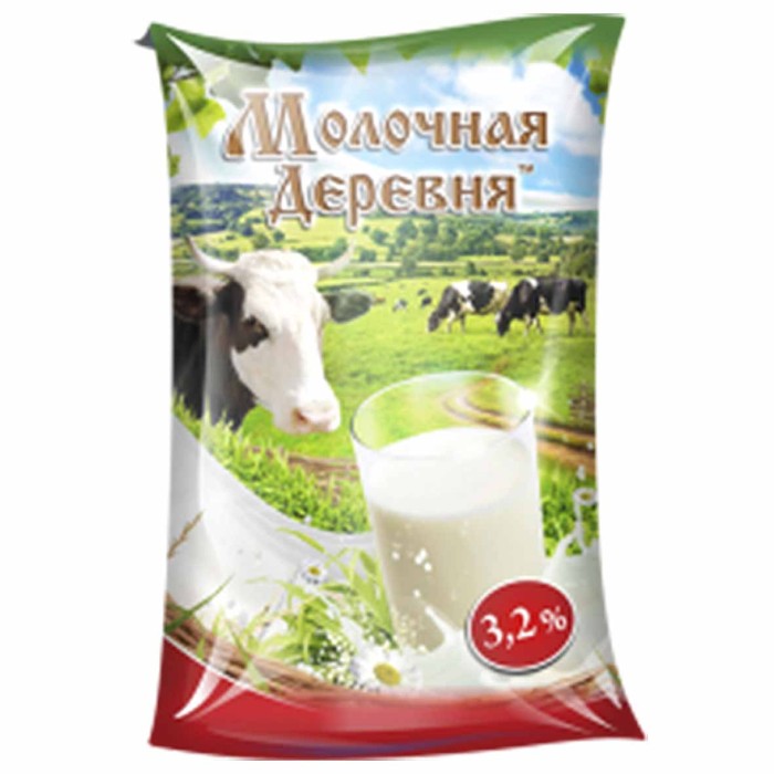 Молоко Молочная деревня 0.9л 3.2% м/у
