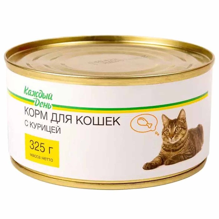Корм для кошек Каждый день с курицей 325гр ж/б