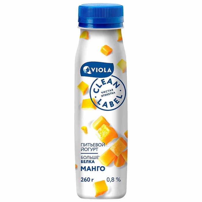 Йогурт питьевой Clean Label с манго 0,8% 260мл пэт