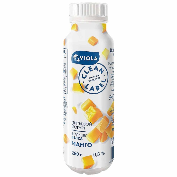 Йогурт питьевой Clean Label с манго 0,8% 260мл пэт