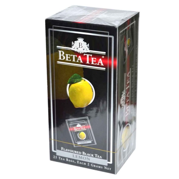 Чай Beta со вкусом лимона черный 25*2гр к/у