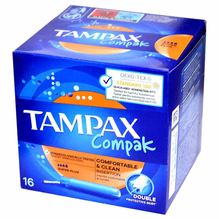 Тампоны Tampax Compak Super Plus Duo  с аппликатором 16шт к/у
