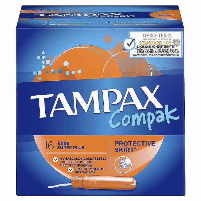 Тампоны Tampax Compak Super Plus Duo  с аппликатором 16шт к/у