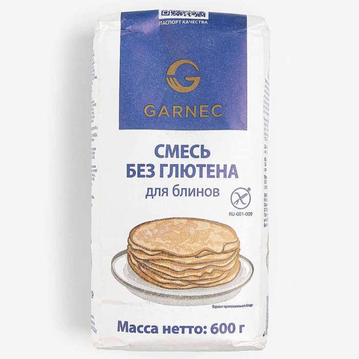Смесь для блинов Гарнец без глютена 600гр м/у