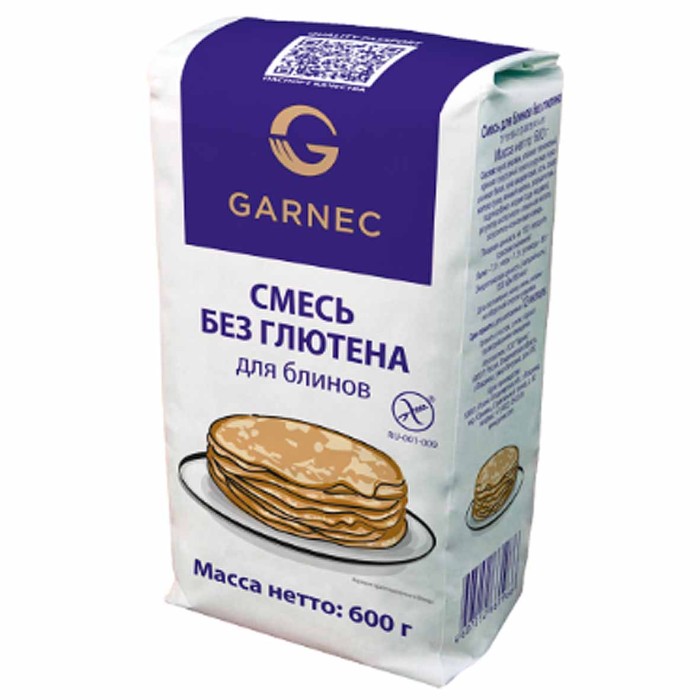 Смесь для блинов Гарнец без глютена 600гр м/у