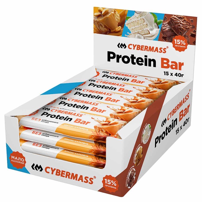 Батончик Cybermass Protein Bar арахис-карамель 40гр м/у