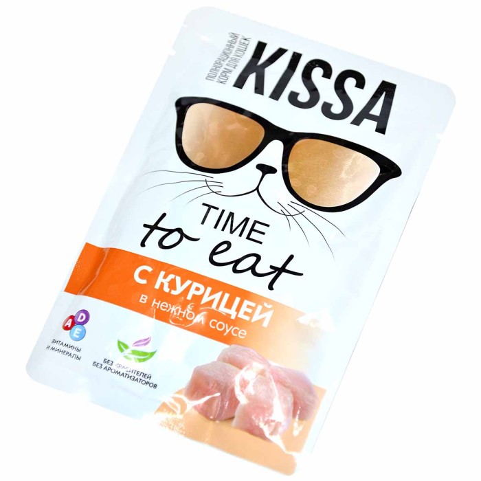 Корм для кошек Kissa с курицей в соусе 75гр пауч