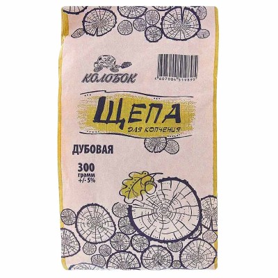 Щепа для копчения Колобок Дуб 300гр м/у