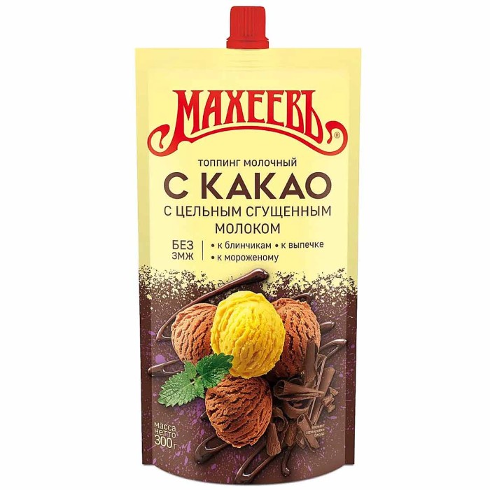 Топпинг Махеевъ молочный с какао 300гр м/у