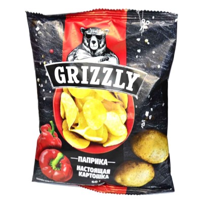 Чипсы Grizzly вкус паприка 60гр м/у