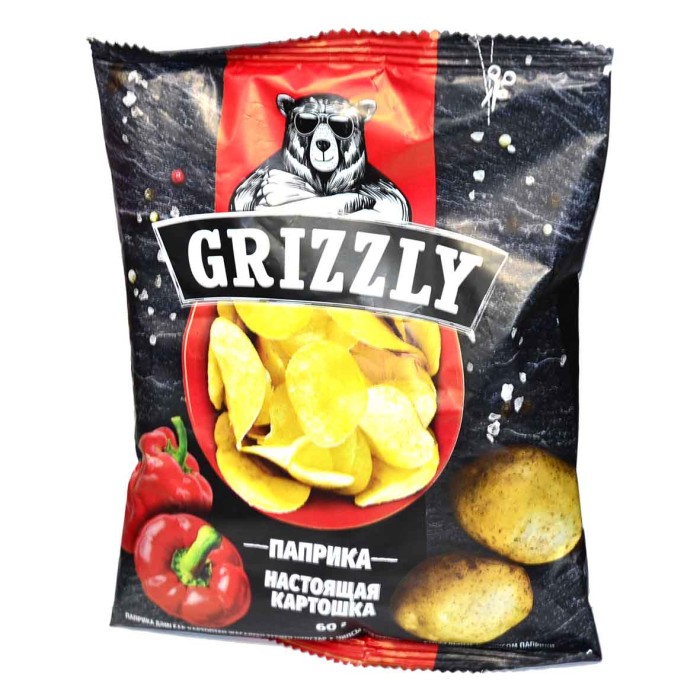 Чипсы Grizzly вкус паприка 60гр м/у