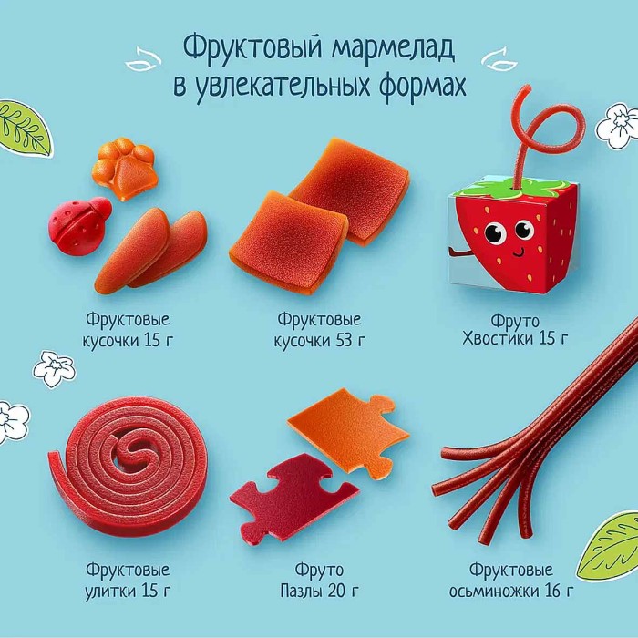 Кусочки фруктовые Фруто Няня Осьминожка яблоко-малина 16гр м/у