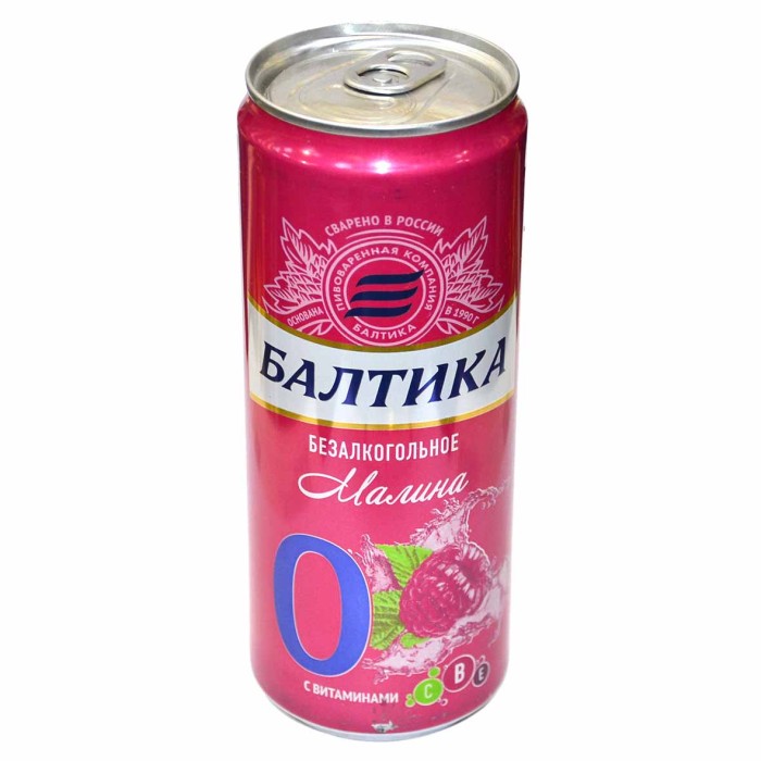 Напиток пивной Балтика 0 малина 0,33л ж/б