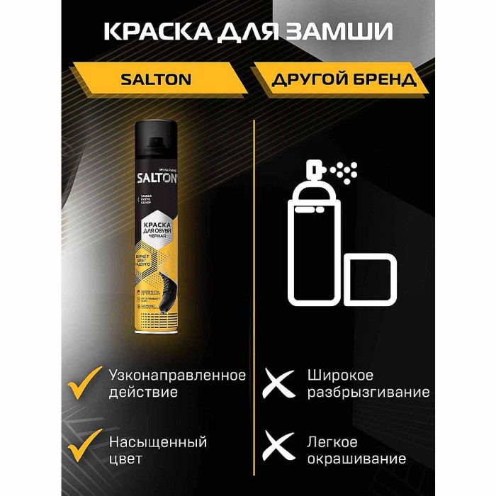 Краска для обуви Salton для замши черная 190мл пэт