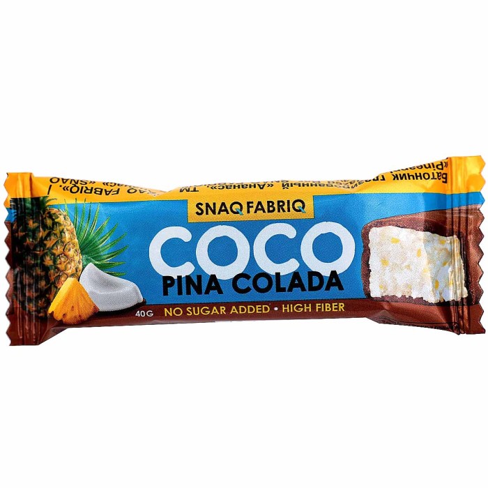 Батончик глазированный Bombbar SNAQ FABRIO COCO Ананас 40гр