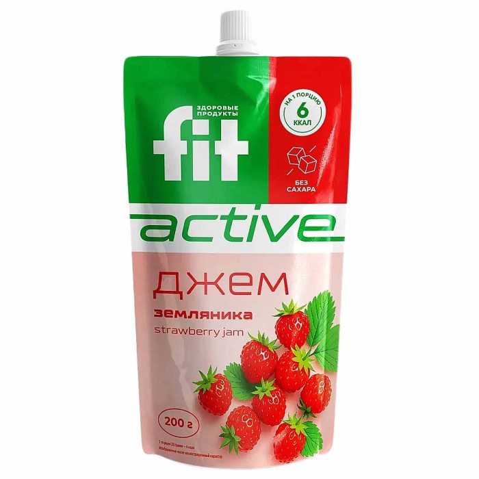 Джем FitActive Земляника 200г д/п