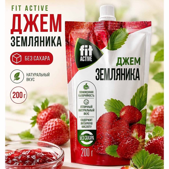 Джем FitActive Земляника 200г д/п