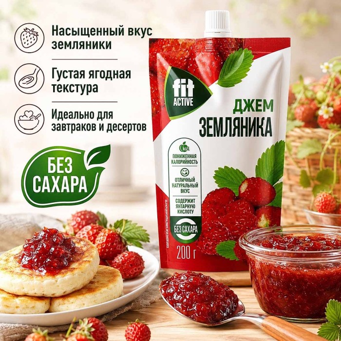 Джем FitActive Земляника 200г д/п