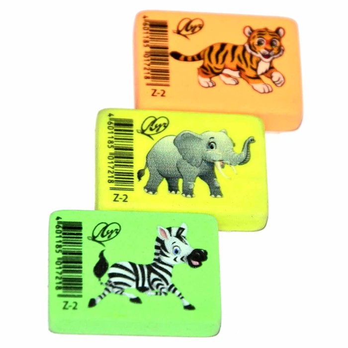 Ластик Луч Zoo флуоресцентный 35*25*8мм арт1968-08