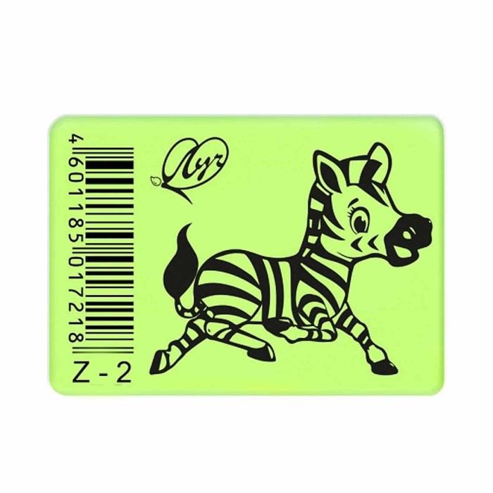 Ластик Луч Zoo флуоресцентный 35*25*8мм арт1968-08