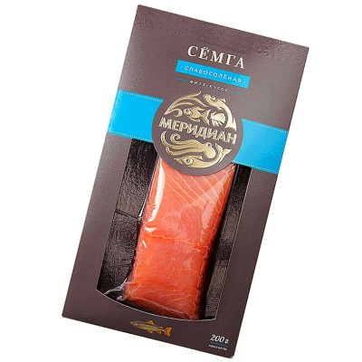 Семга Меридиан филе-кусок с/с 200гр в/у
